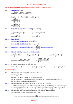 Bài tập toán 9 tuần 5 (có đáp án và lời giải chi tiết)