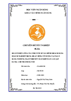 Hoàn Thiện Công Tác Phân Tích Tài Chính Khách Hàng Doanh Nghiệp Trong Hoạt Động Tín Dụng Tại Ngân Hàng Thương Mại Tnhh Mtv Dầu Khí Toàn Cầu (Gpbank) | HVNH