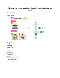 Sách bài tập Tiếng Anh lớp 3 Smart Start Getting Started Lesson 1