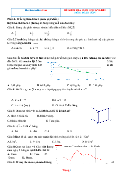 Bộ đề thi học kì 1 toán lớp 7 năm 2022-2023 (có đáp án)