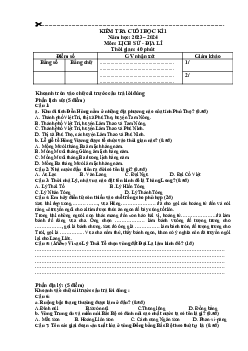 Đề thi học kì 1 môn Lịch sử - Địa lí 4 năm 2023 - 2024 sách Chân trời sáng tạo | đề 2