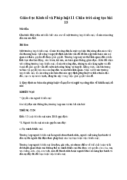 Giải SGK Giáo dục Kinh tế và Pháp luật 11 Bài 15 | Chân trời sáng tạo