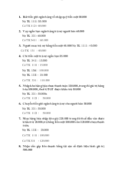 Định khoản các nghiệp vụ kinh tế phát sinh ?