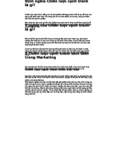 Chiến Lược Cạnh Tranh: Định Nghĩa, Ý Nghĩa & Các Chiến Lược Kinh Điển