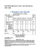 Bộ 23 đề thi giữa học kì 1 lớp 7 môn Văn năm học 2024 - 2025