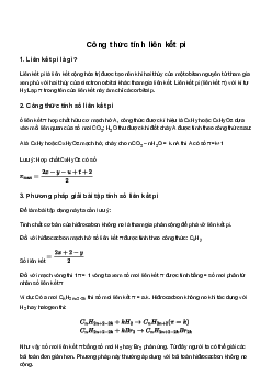 Công thức tính liên kết Pi Hóa học lớp 11 sách Kết Nối Tri Thức