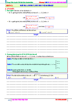 Bài tập giá trị lớn nhất, nhỏ nhất của hàm số – Diệp Tuân Toán 12