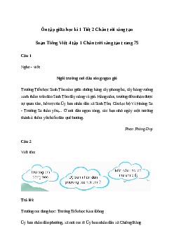 Ôn tập giữa học kì 1 Tiết 2| Chân trời sáng tạo Tiếng việt lớp 4