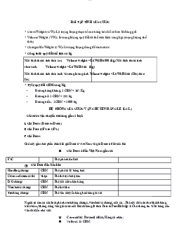 Bài tập tính giá cước vận chuyển - Kinh tế vận tải & logistics | Trường Đại học Giao thông Vận Tải