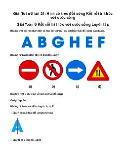 Giải Toán 6 Bài 21: Hình có trục đối xứng | Kết nối tri thức