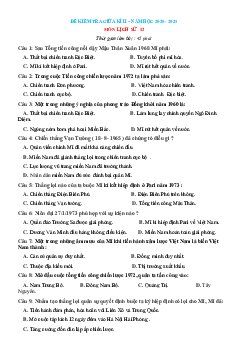 Đề kiểm tra giữa học kỳ 2 môn Sử 12 (có đáp án) - Đề 1