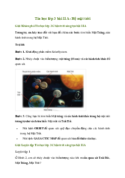 Giải Tin học lớp 3 Bài 11A: Hệ mặt trời | Chân trời sáng tạo