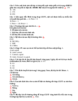 Tổng hợp câu hỏi trắc nghiệm Cắt lớp vi tính | Trường Đại học Kỹ thuật Y - Dược Đà Nẵng