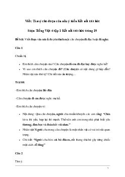 Soạn bài Viết: Tìm ý cho đoạn văn nêu ý kiến | Kết nối tri thức