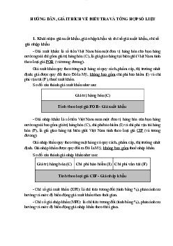 Hướng dẫn, giải thích về điều tra và tổng hợp số liệu học phần Nguyên lý kế toán