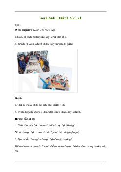 Giải Tiếng Anh 8 Unit 3: Skills 1 | Kết nối tri thức
