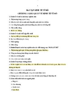 Câu hỏi trắc nghiệm ôn tập học phần kinh tế vi mô