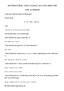 Ngữ pháp unit 12 lớp 6 Robots