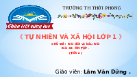 Giáo án điện tử Tự nhiên và xã hội 1 bài 32 Chân trời sáng tạo : Ôn tập chủ đề Trái Đất và bầu trời