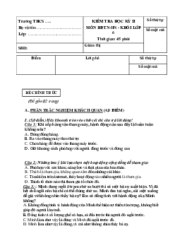 Đề thi học kì 2 môn Hoạt động trải nghiệm hướng nghiệp 6 năm 2022 - 2023 sách Chân trời sáng tạo | Đề 1