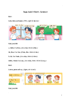 Giải Tiếng Anh lớp 3 Unit 1: Lesson 1 | Global Success (Kết nối tri thức)