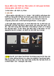 Quan điểm về mối quan hệ giữa vật chất và ý thức - Triết học Mác - Lênin | Trường Đại học Kinh tế, Đại học Quốc gia Hà Nội