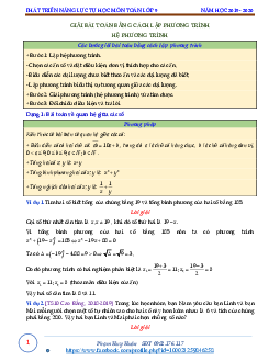 Giải bài toán bằng cách lập phương trình, hệ phương trình – Phạm Huy Huân