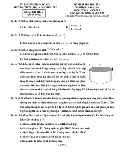 Đề kiểm tra học kỳ 2 Toán 9 năm 2019 – 2020 trường THCS Đức Trí – TP HCM