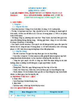 Giáo án Toán 2 sách Chân trời sáng tạo (cả năm) | Tuần 11 | Tiết 3