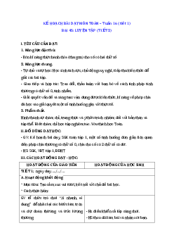 Giáo án Toán lớp 4 Tuần 16 | Cánh diều