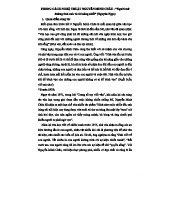 Phong Cách Nghệ Thuật Nguyễn Minh Châu Trước & Sau 1975