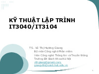 Tổng hợp bài giảng môn Kỹ thuật lập trình | Trường Đại học Bách Khoa Hà Nội
