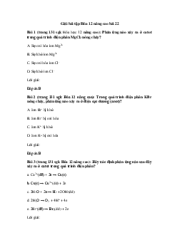 Hóa học 12 - Sự điện phân