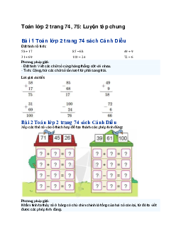 Toán lớp 2 trang 74, 75: Luyện tập chung | Cánh diều