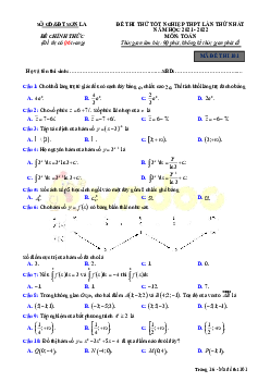 Đề thi thử THPT Quốc gia 2022 môn Toán lần 1 Sở GD&ĐT Sơn La