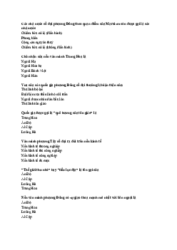 Câu hỏi trắc nghiệm môn Lịch sử văn minh thế giới