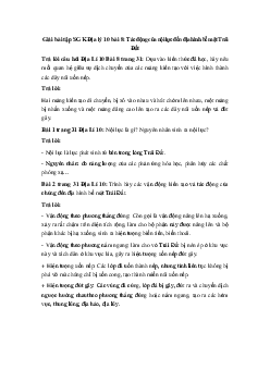 Giải bài tập SGK Địa lý 10 bài 8: Tác động của nội lực đến địa hình bề mặt Trái Đất