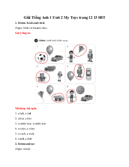 Giải Tiếng Anh 1 Unit 2 My Toys trang 12 13 SBT | Explore Our World