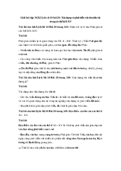 Giải bài tập SGK Lịch sử 10 bài 20