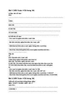 Vở bài tập Toán lớp 4 trang 34 Bài 13: Viết số tự nhiên trong hệ thập phân Cánh diều