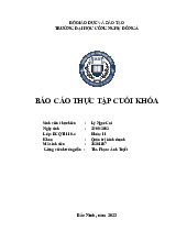 Báo cáo Môn Thực tập cuối khóa | Đại học Công Nghệ Đông Á