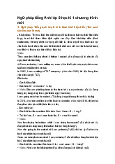 Ngữ pháp tiếng Anh lớp 8 học kì 1 chương trình mới