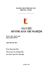 Tài liệu hướng dẫn thí nghiệm môn Truyền nhiệt | Trường Đại học Bách Khoa Hà Nội