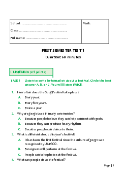 Đề thi học kì 1 môn Tiếng Anh 8 năm 2023 - 2024 sách KNTT - Đề 5