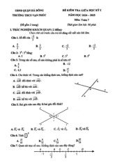 Đề giữa kì 1 Toán 7 năm 2024 – 2025 trường THCS Vạn Phúc – Hà Nội
