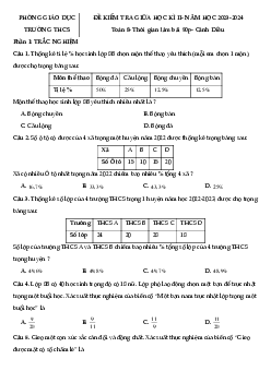Đề thi giữa học kì 2 môn Toán 8 năm 2023 - 2024 sách Cánh diều - Đề 3