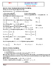 Bộ Đề Kiểm Tra 1 Tiết Chương 4: Hàm Số y = ax2 Có Đáp Án