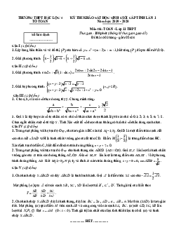 Đề khảo sát HSG Toán 11 lần 1 năm 2019 – 2020 trường Hậu Lộc 4 – Thanh Hóa