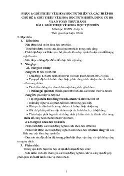 Giáo án Khoa học tự nhiên 6 sách Cánh diều Phần sinh học Chủ đề 1