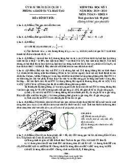 Đề thi học kỳ 1 Toán 9 năm 2019 – 2020 phòng GD&ĐT Quận 3 – TP HCM